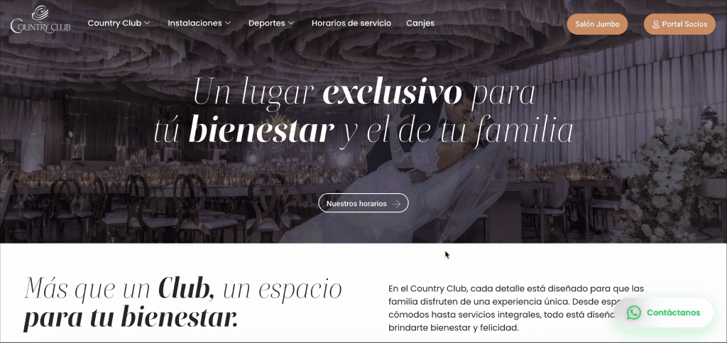 Country Club — sitio web anterior