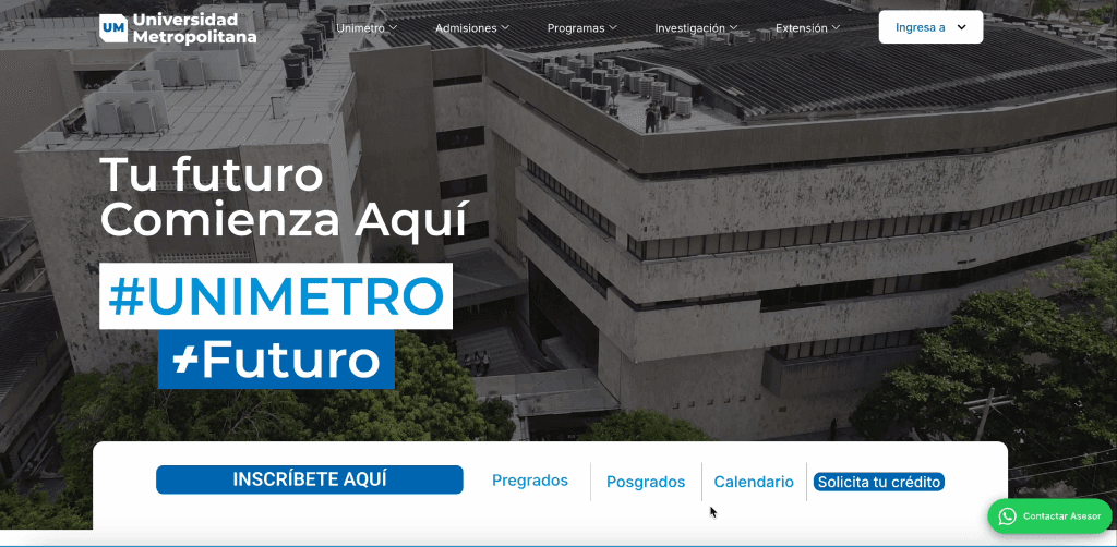 Unimetro — sitio web anterior