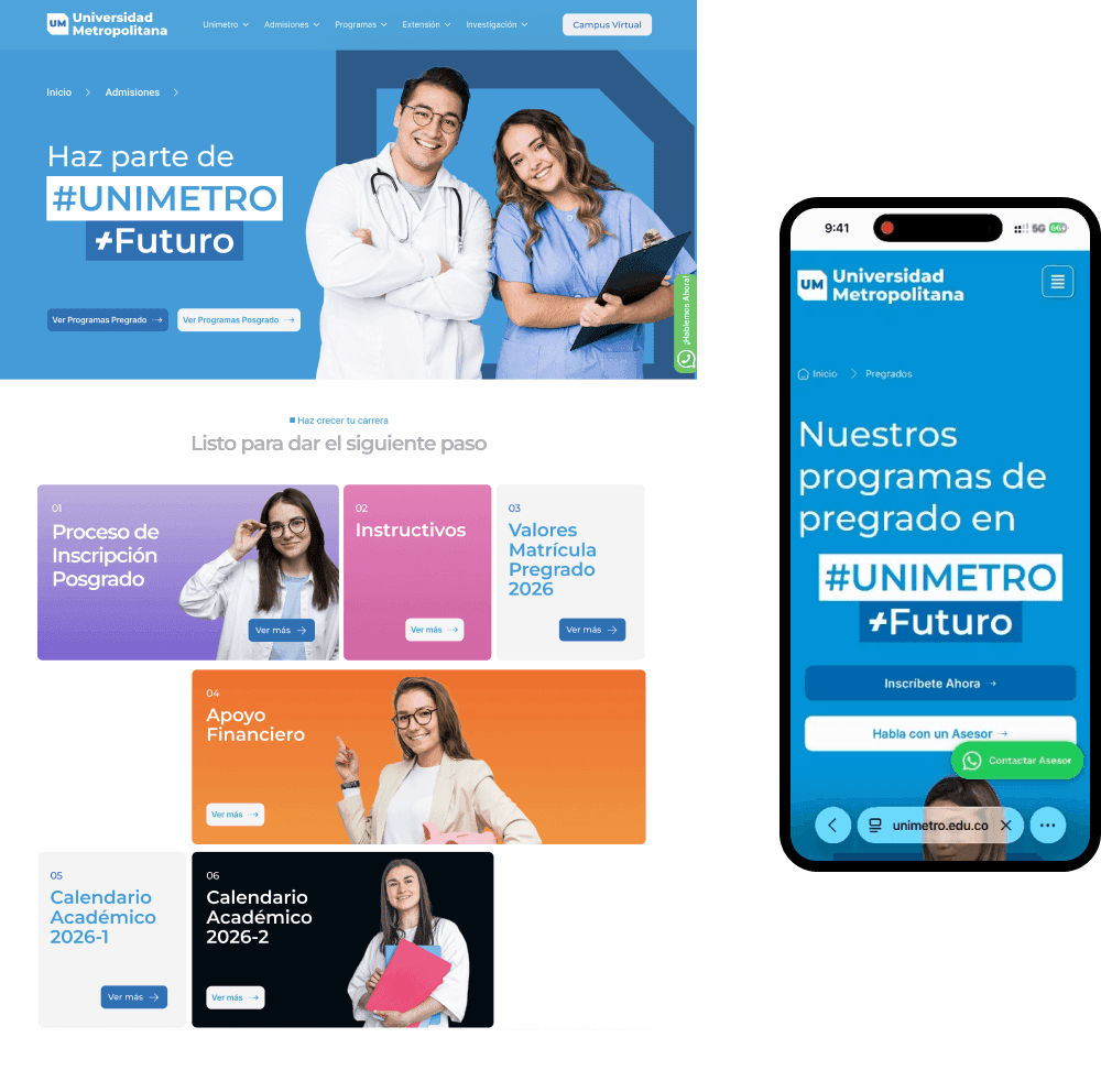 Unimetro — mockups del resultado